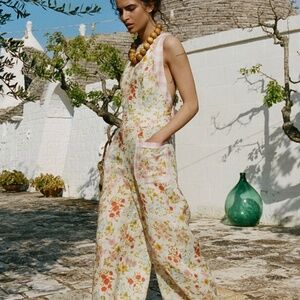 Spell Flora Linen Jumpsuit